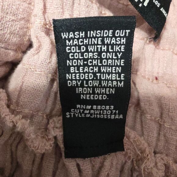 Pale Dusty Rose Smocked Waist 100% Cotton Gauze Skirt by Rewash - Size S - Picture 7 of 7